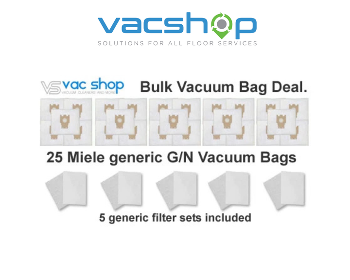 25 Miele Generic G/N Vacuum Bags & 10 Filters;