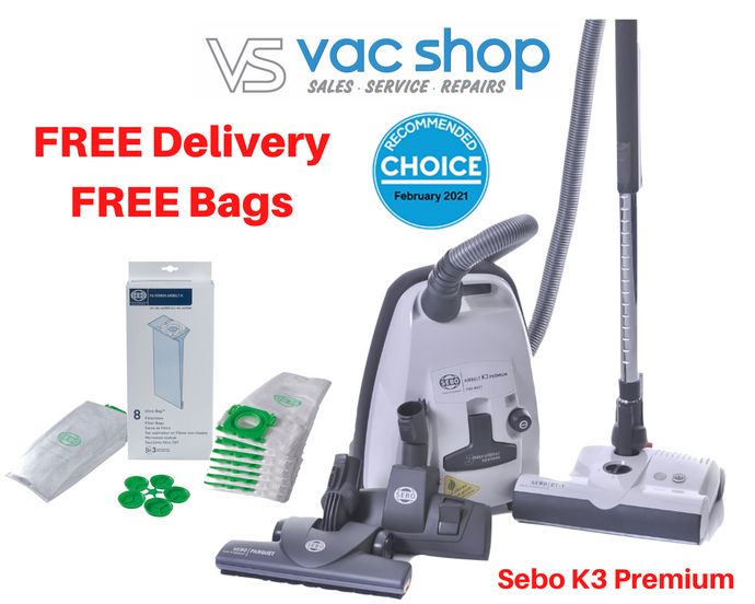 Sebo K3 Premium Vacuum Cleaner Special Price and free bags & shipping