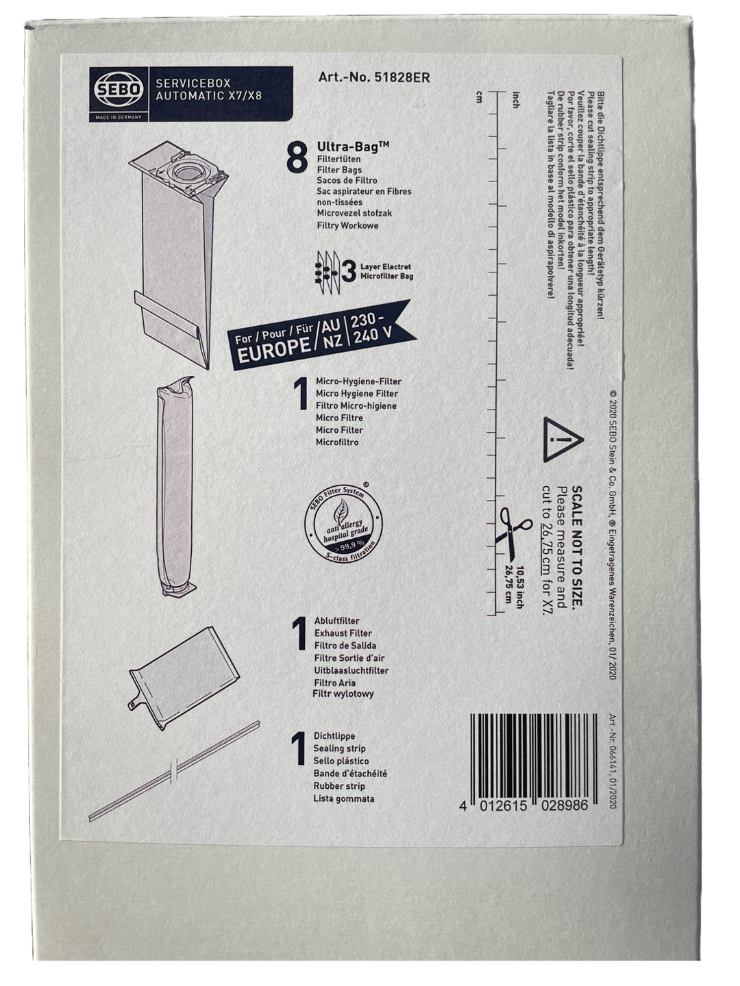 Sebo X7/XP10/XP20 Service Kit (51094ER)
