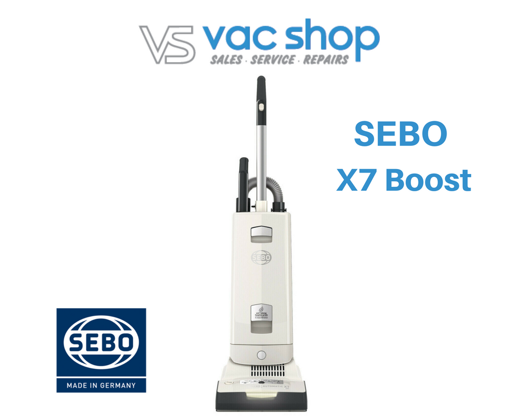 SEBO X7 Boost Automatic - Triexta, plush, thick carpet upright vacuum cleaner. 91542AU  Carpet Manufacturer recommended upright vacuum cleaner.