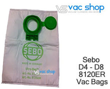 Load image into Gallery viewer, sebo 8120ER D4 D8 synthetic vacuum bag